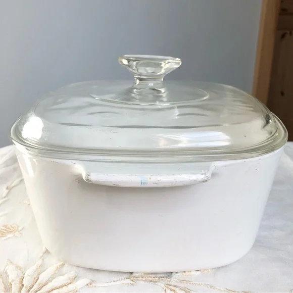 Vintage 60’s Corning Ware Blue Cornflower 3 Qt Casserole Dish A3B With Clear Lid - Picture 6 of 15